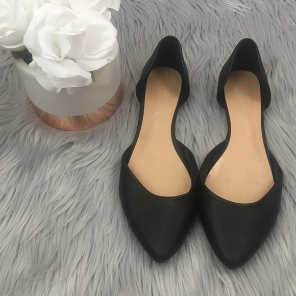 LC Lauren Conrad Shoes - Lauren Conrad Black Pointed Faux Leather Flats